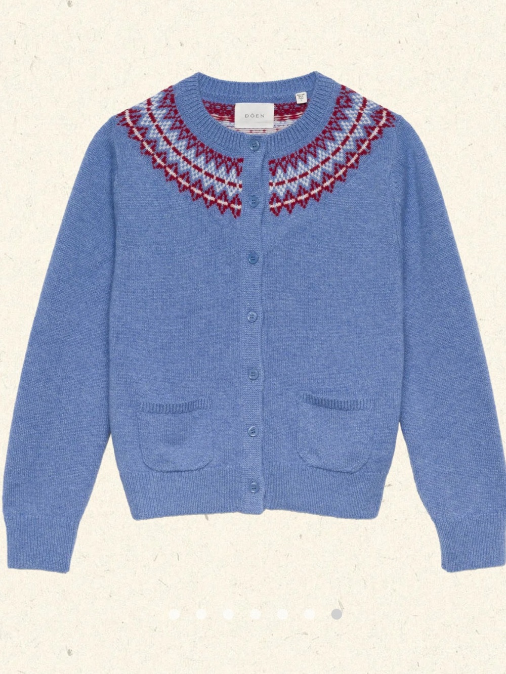 Doen Elliot Cashmere Cardigan - Vashon Jacquard Size M